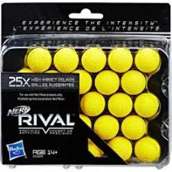 25X NERF RIVAL - BALLES PUISSANTES JAUNES